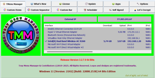 Le Tray Menu Manager de Wampserver 3.3.8